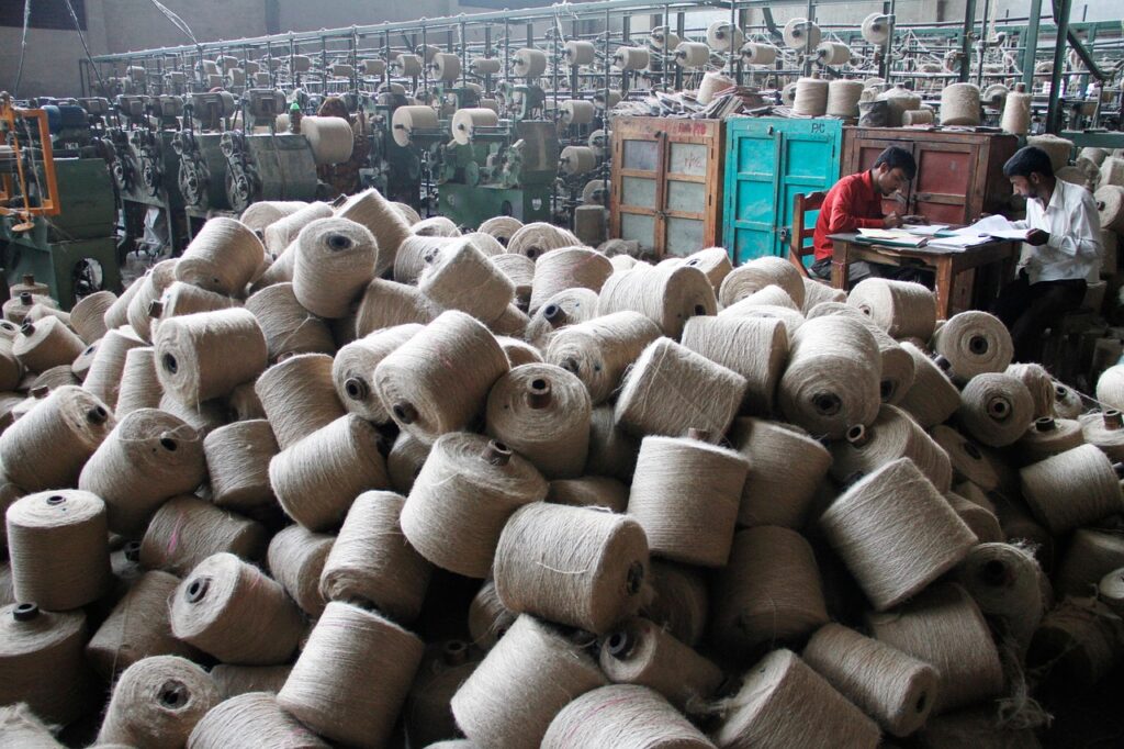Work happening in Jute Mill Factory